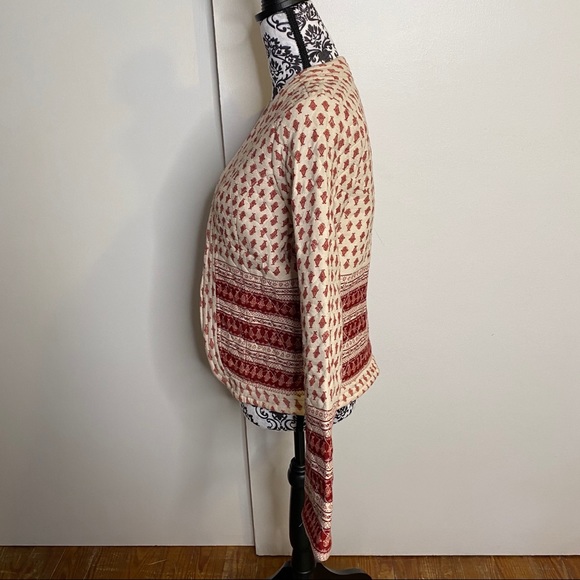 Glamorous Size Large Cream/Maroon Quilted Jacket - Picture 4 of 6